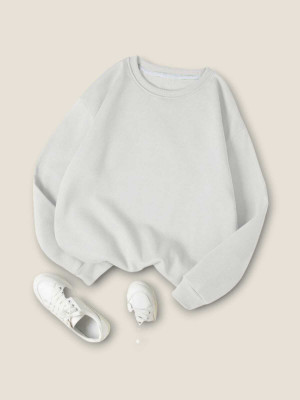 Faisalgarments Full Sleeve Solid Women Sweatshirt