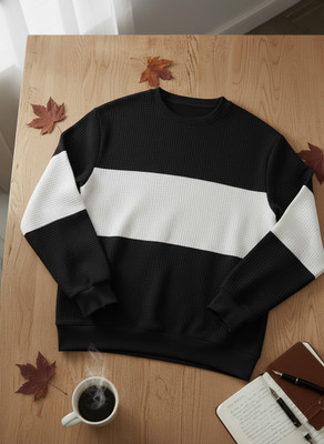 Try This Full Sleeve Color Block Men Sweatshirt