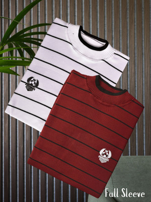 Marc Laurent Full Sleeve Striped Men Sweatshirt