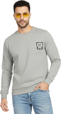 Super Weston Full Sleeve Solid, Graphic Print Men Sweatshirt