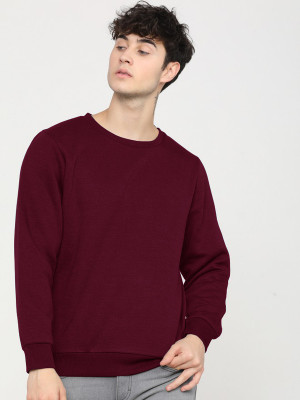 LazyChunks Full Sleeve Solid Men Sweatshirt