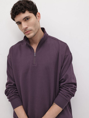 Roadster Full Sleeve Solid Men Sweatshirt