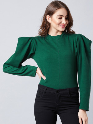 Mayffei Full Sleeve Solid Women Sweatshirt