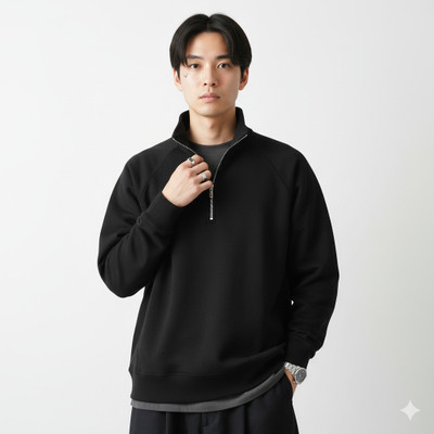 Crossbone Full Sleeve Solid Men Sweatshirt