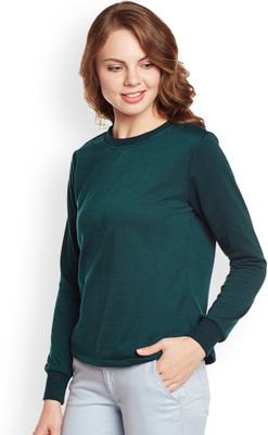 Tdoc Full Sleeve Solid Women Sweatshirt