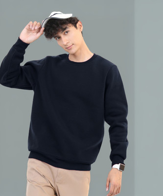 ALONEEAGLE Full Sleeve Solid Men Sweatshirt