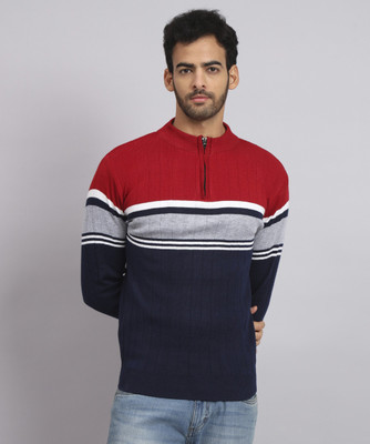 HELL BOUND Full Sleeve Color Block Men Sweatshirt