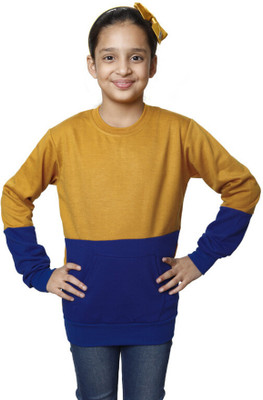 KAVYA Full Sleeve Color Block Girls Sweatshirt