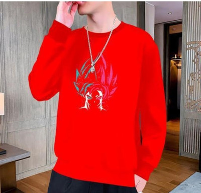 Dineshfeshion Printed Round Neck Casual Men Red Sweater