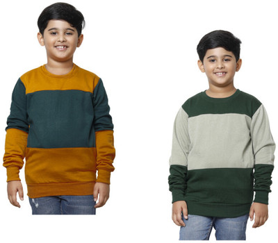 Indistar Full Sleeve Color Block Boys Sweatshirt