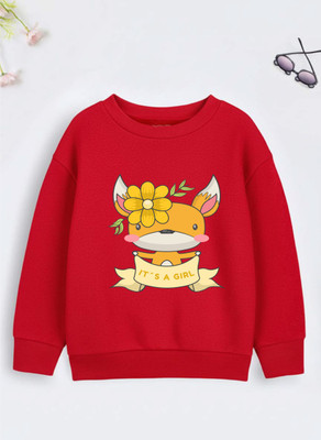 Superb Starling Full Sleeve Self Design Girls Reversible Sweatshirt