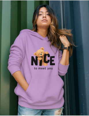 HouseOfCommon Self Design Round Neck Casual Women Purple Sweater