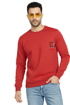 Super Weston Full Sleeve Solid, Graphic Print Men Sweatshirt
