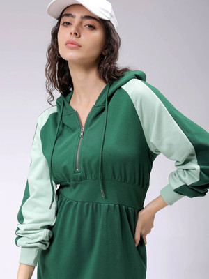 SimpleSolution Full Sleeve Color Block Women Sweatshirt