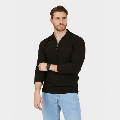 MYMUNI Full Sleeve Self Design Men Sweatshirt