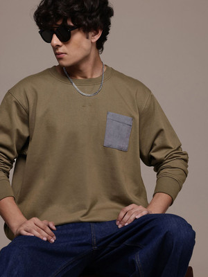 Roadster Full Sleeve Solid Men Sweatshirt