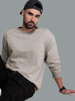 ALONEEAGLE Full Sleeve Solid Men Sweatshirt