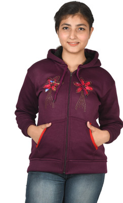 DIMSYCOLLECTION Full Sleeve Self Design Girls Sweatshirt