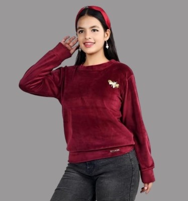 NEYSA Full Sleeve Solid Girls Sweatshirt