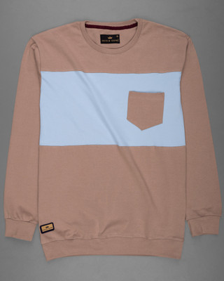 french crown Full Sleeve Color Block Men Sweatshirt