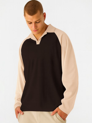 Jump Cuts Full Sleeve Color Block Men Sweatshirt