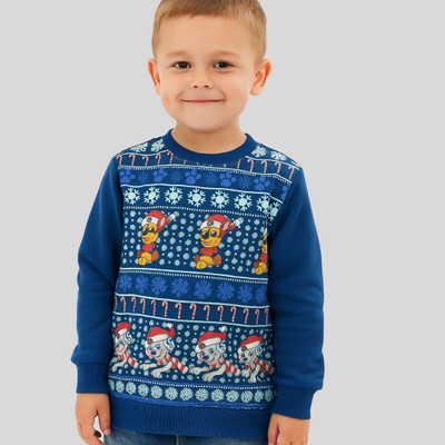 Nihvi Full Sleeve Self Design Boys & Girls Sweatshirt
