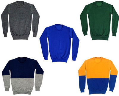 AE Trends Full Sleeve Solid, Color Block Boys Sweatshirt