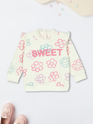 MAX Full Sleeve Printed Baby Girls Sweatshirt