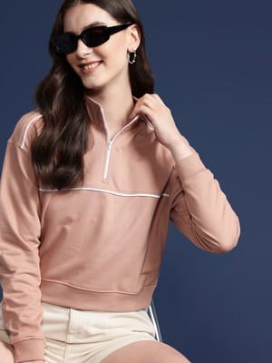 Mast & Harbour Full Sleeve Solid Women Sweatshirt