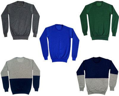 IndiWeaves Full Sleeve Solid Boys Sweatshirt
