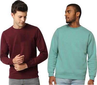 PicPok Full Sleeve Solid Men Sweatshirt