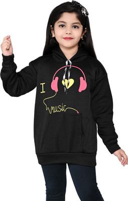 N C FASHION Full Sleeve Printed Girls Reversible Sweatshirt