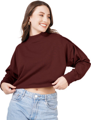 BlueFicus Full Sleeve Solid Women Sweatshirt