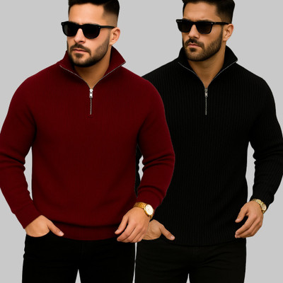 STARVY Full Sleeve Self Design Men Sweatshirt