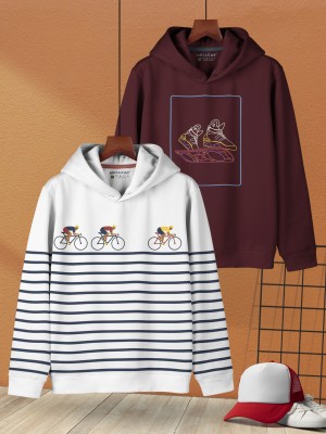 Hellcat Full Sleeve Printed, Striped Boys Sweatshirt