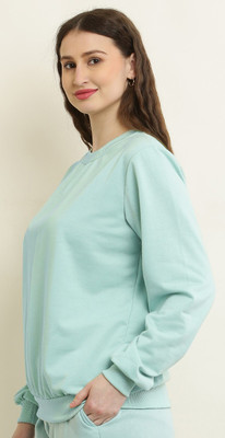 elegance redefined Full Sleeve Solid Women Sweatshirt