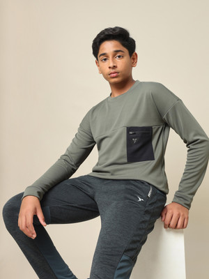 TECHNOSPORT Full Sleeve Color Block Boys Sweatshirt