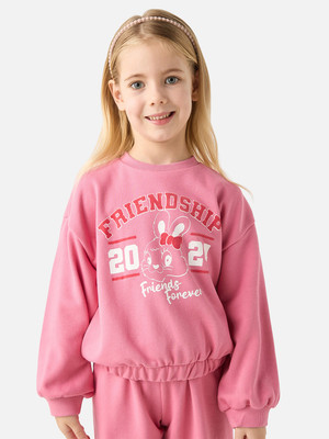 JUNIORS by Babyshop Full Sleeve Graphic Print Baby Girls Sweatshirt