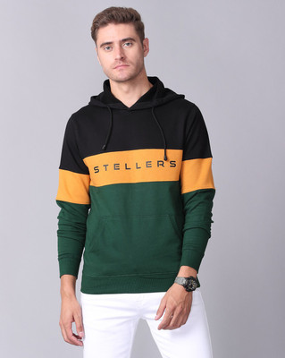 Stellers Full Sleeve Color Block Men Sweatshirt