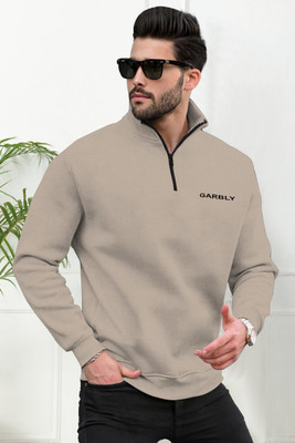 GARBLY Full Sleeve Solid Men Sweatshirt