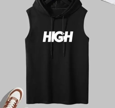 HR FASHION Sleeveless Printed Men Sweatshirt