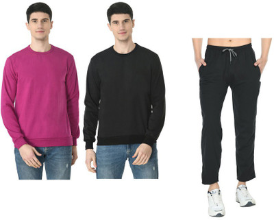 Indistar Full Sleeve Solid Men Sweatshirt