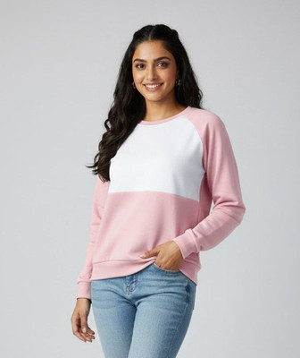 beauty maker Full Sleeve Color Block Women Sweatshirt