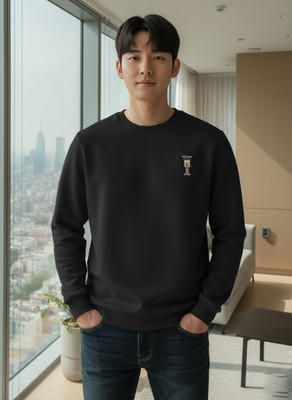 nikline Full Sleeve Solid Men Sweatshirt