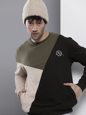 The Indian Garage Co. Full Sleeve Color Block Men Sweatshirt