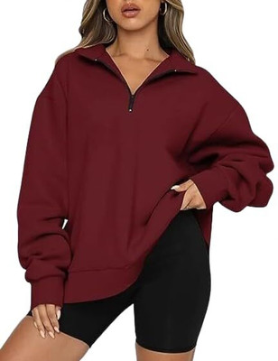 ADIXUS Full Sleeve Solid Women Sweatshirt