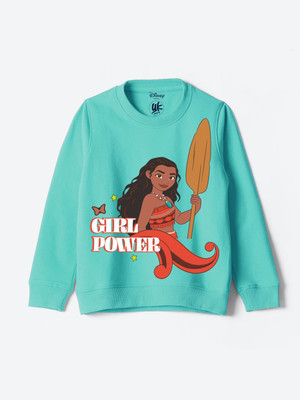 YK Disney Full Sleeve Graphic Print Girls Sweatshirt