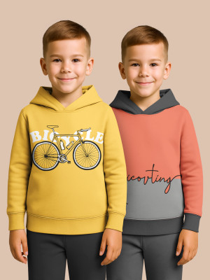 Hellcat Full Sleeve Printed, Color Block Boys Sweatshirt
