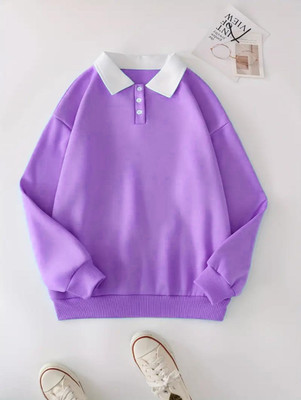 Faisalgarments Full Sleeve Solid Women Sweatshirt