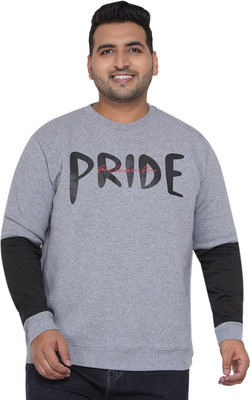 JOHN PRIDE Full Sleeve Printed, Color Block Men Sweatshirt